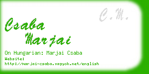 csaba marjai business card